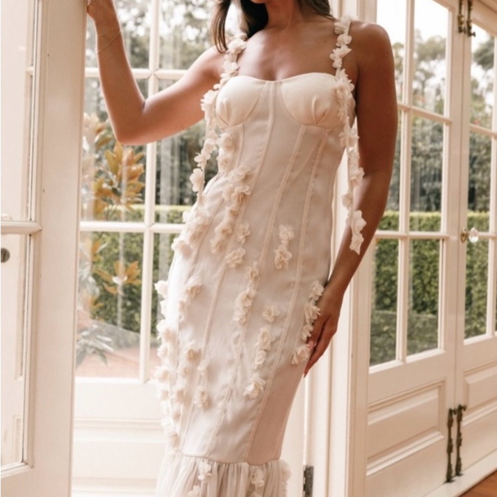 New! Petal & Pup Posedly Midi Dress - Cream